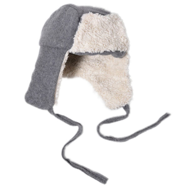 10001005 Lumberjack Hat Mütze warm Plüsch Fleece Mädchen Buben grau bio organic