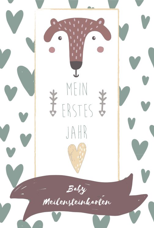 Schatzls Schatzkisterl - Meilensteinkarten "Mein 1. Jahr", mocca