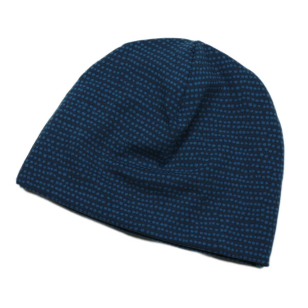 100142243_Beanie_Kinder_Mütze_petrol_blau_Punkte_bio_organic