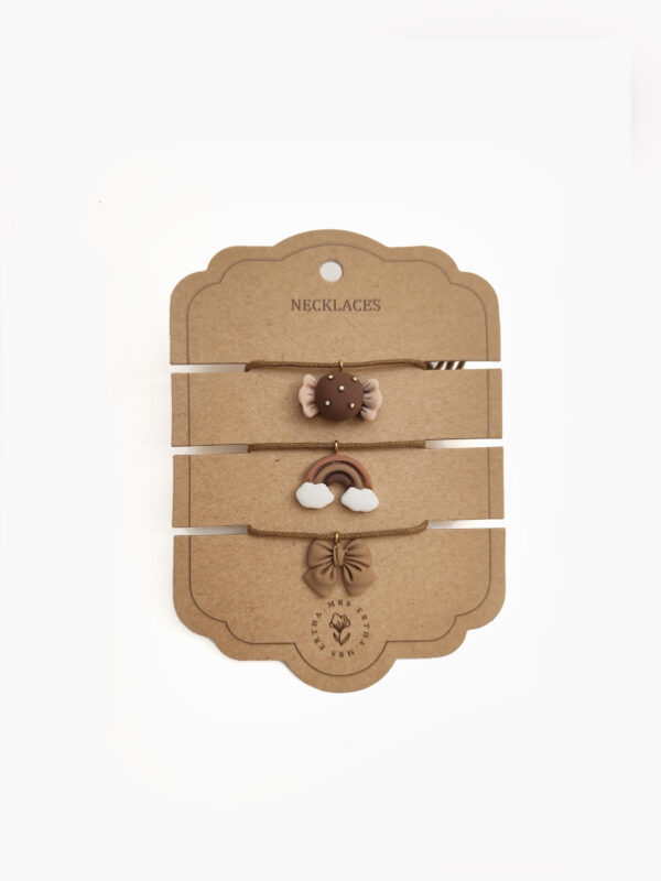 Pack 3 Necklaces Bow Candy Rainbow
