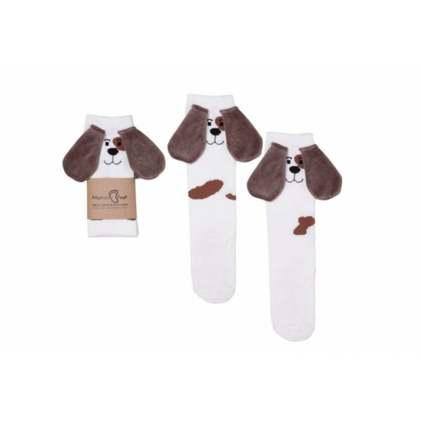 Mama S Feet Hund Beige Kniestrümpfe